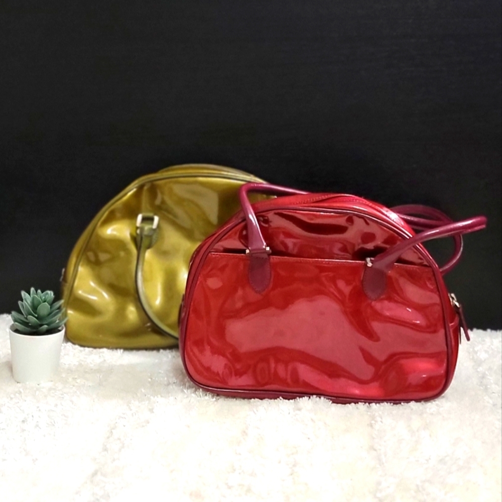 Two Browns Italy Patent Shoulder Bag
